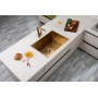 Brushed Gold Stainless Steel Handmade Top/Undermount Single Bowl Kitchen Sink 600x450x300mm